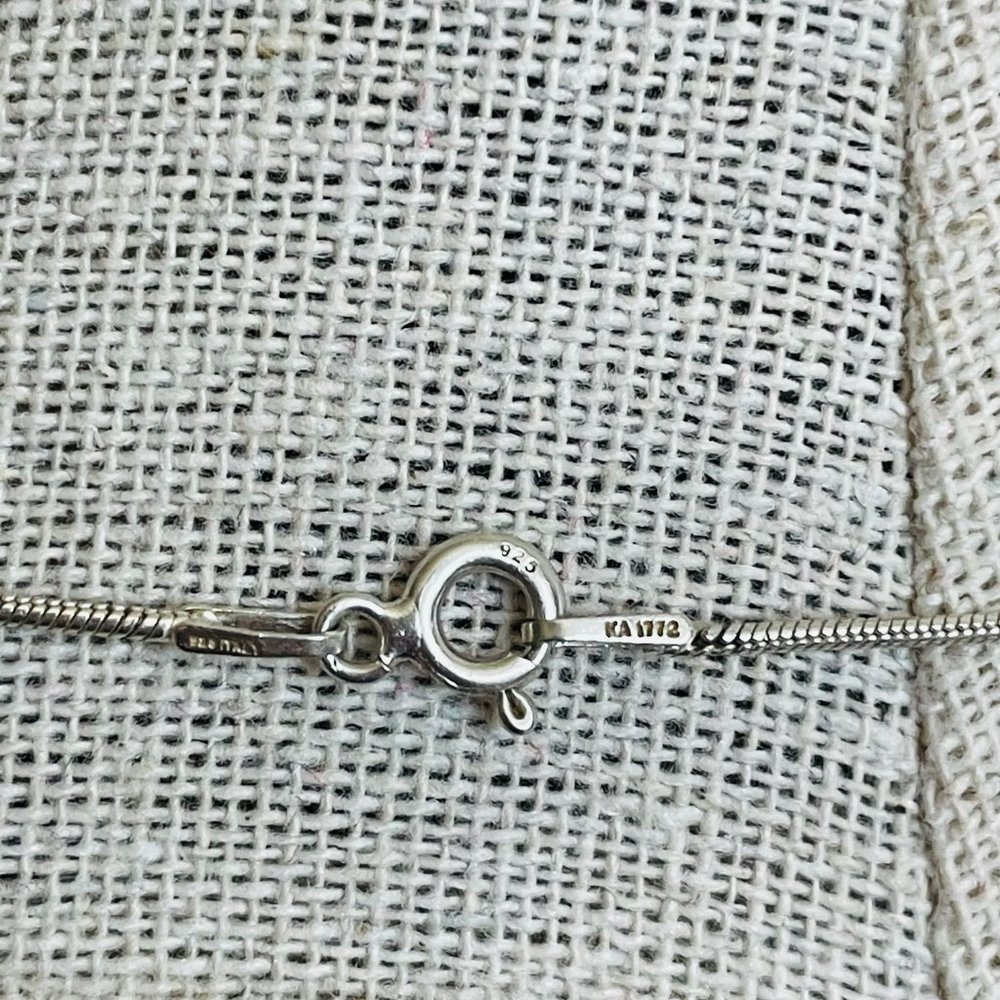 Dainty Snake Chain 925 Sterling Silver Italy Stamped 20” - Picture 2 of 4